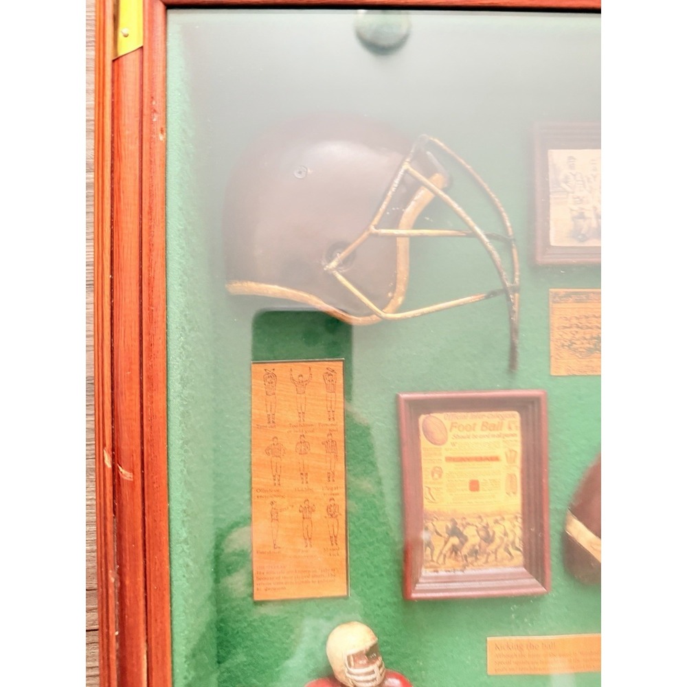 Vintage Football Shadow Box Wall Decor Framed Display Man Cave Sports - Picture 3 of 7